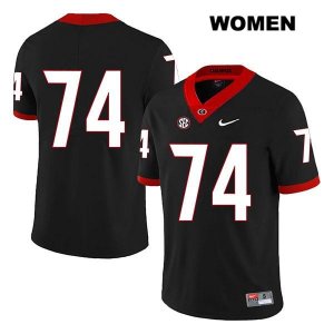 Women's Georgia Bulldogs NCAA #74 Ben Cleveland Nike Stitched Black Legend Authentic No Name College Football Jersey ZKU0354MT